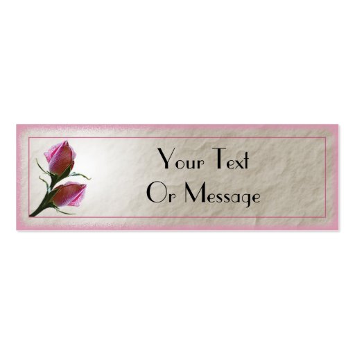Pink Roses Card Template Business Card (front side)