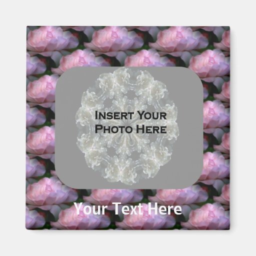 Pink Roses Customizable Photo Magnet