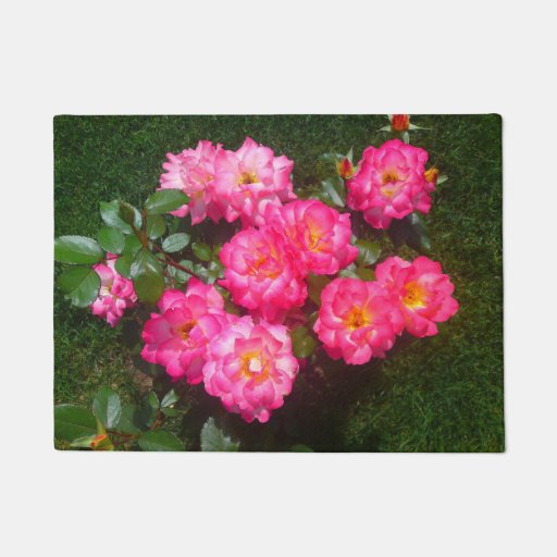 Pink Roses Flower Door Mat Doormat Zazzle