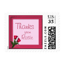 Pink Roses & Frame Stamp- small size-choose amt