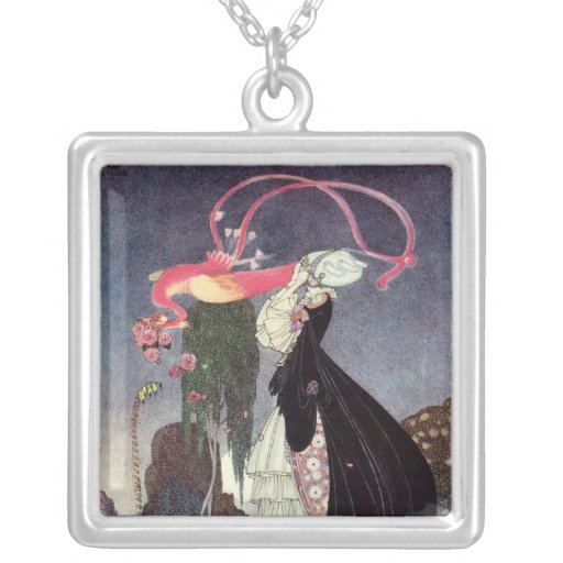 Pink Roses from a Peacock Jewelry