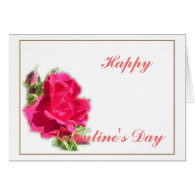 pink roses,happy valentine's day card