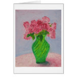 Pink Roses in Green Vase cards