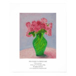 Pink Roses in Green Vase posters