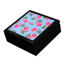Pink Roses jewelry / gift box - blue