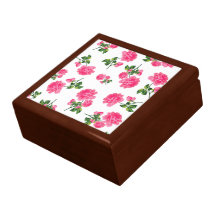 Pink Roses jewelry / gift box - white