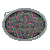 Pink Roses Kaleidoscope Belt Buckle