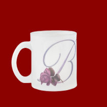 Pink Roses Monogram B mugs