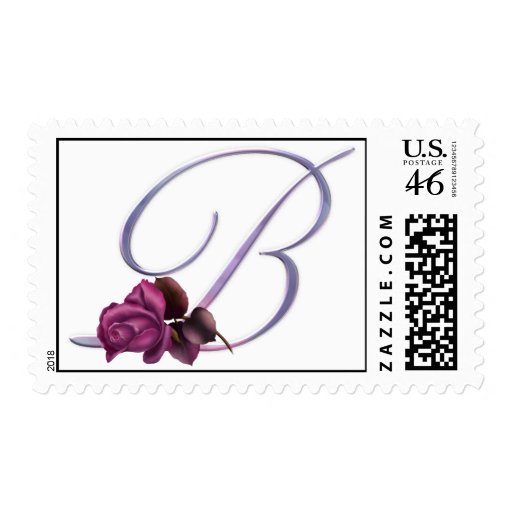 Pink Roses Monogram B Stamps