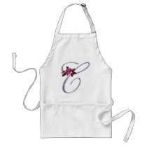 Pink Roses Monogram C aprons by initials Pink Roses Monogram C aprons
