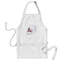 Pink Roses Monogram D Aprons