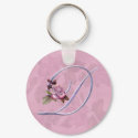 Pink Roses Monogram D keychains