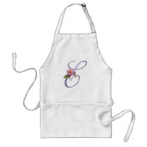 Pink Roses Monogram E aprons