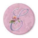 Pink Roses Monogram E magnets