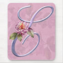 Pink Roses Monogram E mousepads