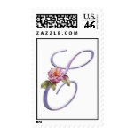 Pink Roses Monogram E Stamps