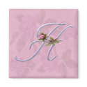 Pink Roses Monogram H magnets
