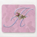 Pink Roses Monogram H mousepads