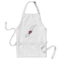 Pink Roses Monogram J aprons