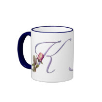 Pink Roses Monogram K Mug