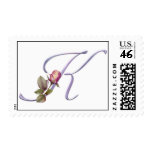 Pink Roses Monogram K Stamp