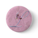 Pink Roses Monogram L buttons