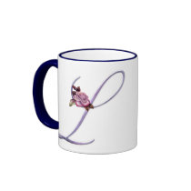 Pink Roses Monogram L Mug