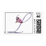 Pink Roses Monogram L Postage