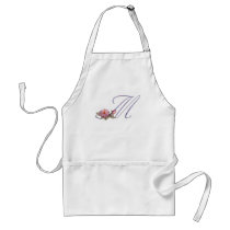 Pink Roses Monogram M Apron