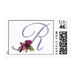 Pink Roses Monogram R Postage