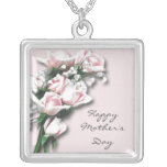 Pink Roses - Mother's Day Personalized Necklace