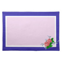 Pink Roses on Royal Blue Placemat