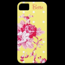 Pink Roses On Yellow iPhone 5 Case casemate cases