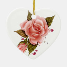 Pink Roses Ornaments