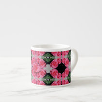 Pink Roses Pattern Espresso Mugs