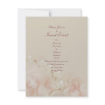 Pink roses pearls elegant wedding engagement personalized invitation