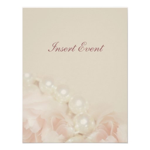 Pink roses pearls elegant wedding engagement personalized invitation