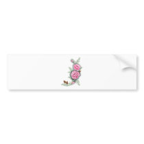 PINK ROSES & PINE by SHARON SHARPE bumper stickers