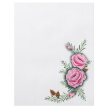 PINK ROSES & PINE by SHARON SHARPE flyers by sharonsharpe PINK ROSES & PINE by SHARON SHARPE flyers