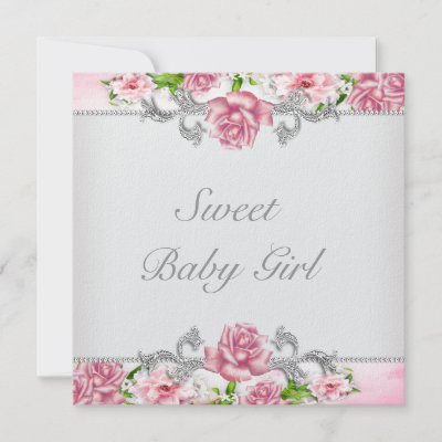 Baby Pink Roses on Pink Roses And Pink And White Clouds With Silver Jewel Chain Baby Girl