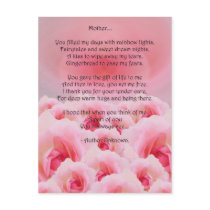 Pink Roses Poem Postcard