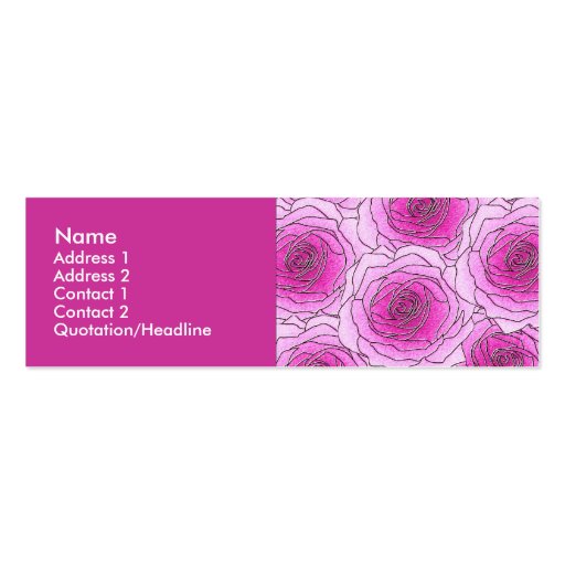 Pink Roses Profile Card Business Cards
