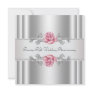 Pink Roses Silver 25th Wedding Anniversary Announcement Pink Roses Silver 25th Wedding Anniversary Announcement