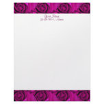 pink roses stationery template - customizable personalized letterhead