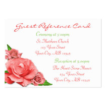 Pink Roses Summer Watercolor Guest Reference Cards Business Card Templates