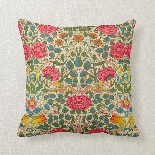 Pink Roses Vintage Chintz Pattern Throw Pillow Zazzle