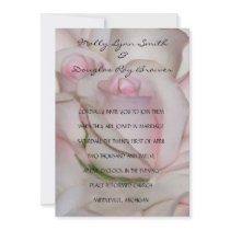 Pink Roses Wedding Invitation