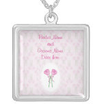 Pink Roses Wedding Necklaces