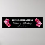 Pink Roses Wedding or Engagement Banner Poster