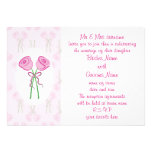 Pink Roses Wedding Personalized Invitations